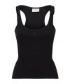 Courrèges Courreges Black Racerback Tank Top With Logo Patch