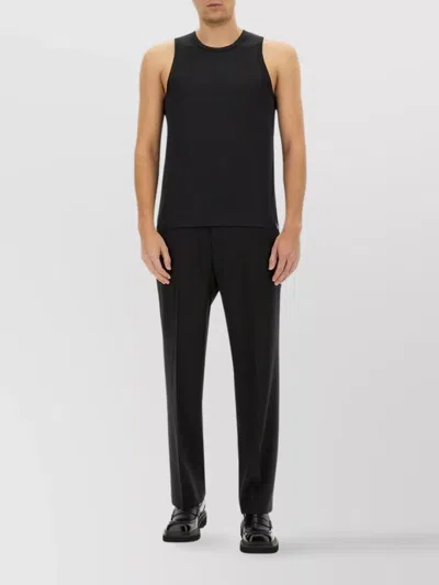 Courrèges Sleeveless Round Neck Lightweight Top In Black