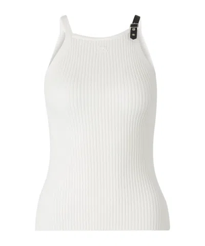 Courrèges Courreges Ivory Viscose Blend Top In Neutral