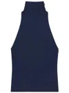 Courrèges Sleeveless Scarf Blouse In Blue