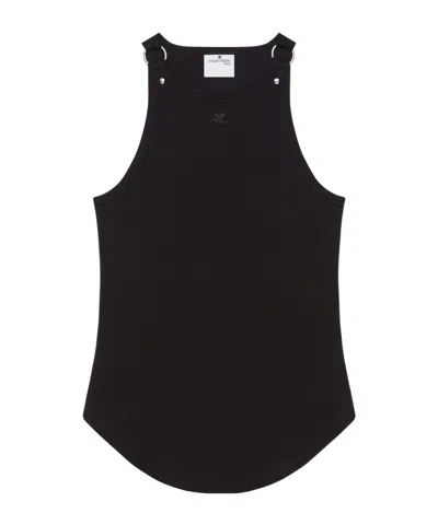 Courrèges Sleeveless Top In Black