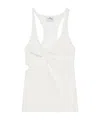 Courrèges Twist-detail Top With Deep V-neckline In White