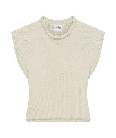 Courrèges Sleeveless Vest In White