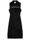 Courrèges Sleeveless Virgin-wool Coat In Black