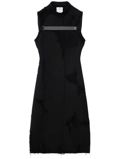 Courrèges Sleeveless Virgin-wool Coat In Black