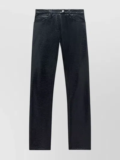 Courrèges 5 Pockets Vinyl Pants In Black
