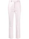 Courrèges Slim-cut Vinyl-effect Trousers In Pink