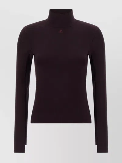 COURRÈGES SLIM FIT MOCK NECK KNIT SWEATER