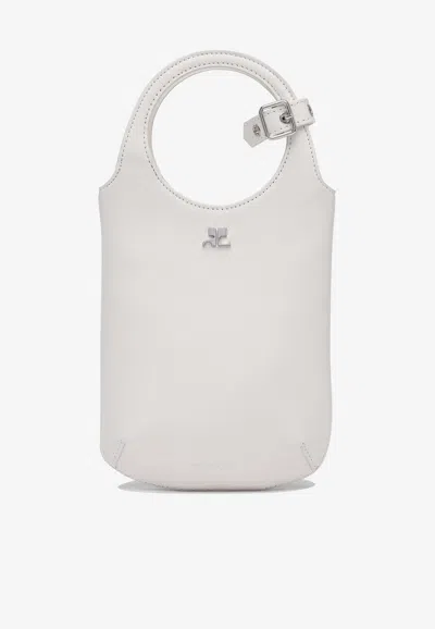 Courrèges Slim Holy Handbag In Smooth Leather