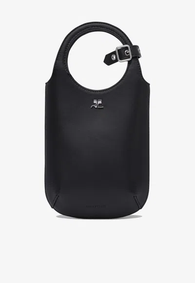 Courrèges Slim Holy Handbag In Smooth Leather