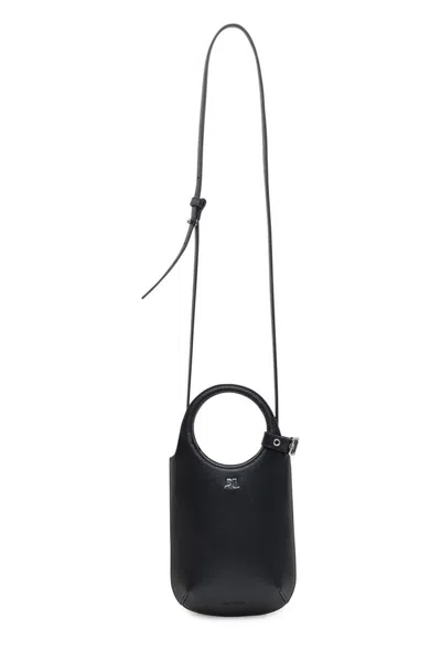 Courrèges Borsa Tote Holly In Pelle Di Vitello Con Fibbia In Black