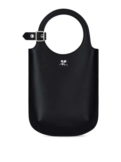 Courrèges Slim Holy Tote Bag In Black