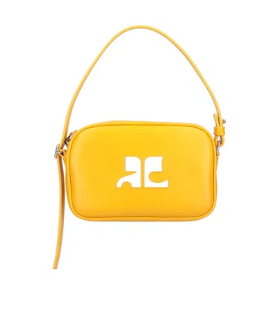 Courrèges Yellow Slim Leather Camera Bag