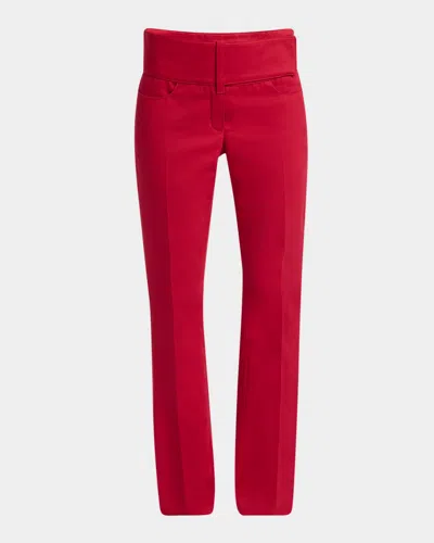Courrèges Slim-leg Tech Crepe Pants In Ruby