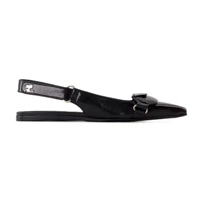 Courrèges Sling Back Racer Vinyl In Black