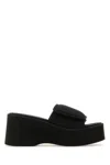 Courrèges Courregès Black Stretch Polyester Blend Scusa Wave Slippers In Black