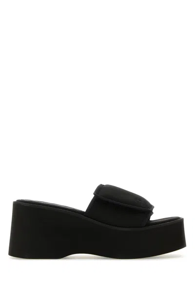 COURRÈGES COURREGES BLACK STRETCH POLYESTER BLEND SCUSA WAVE SLIPPERS