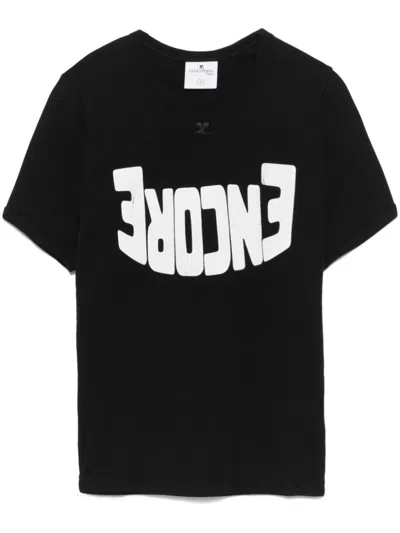 Courrèges Slogan-print T-shirt In Black
