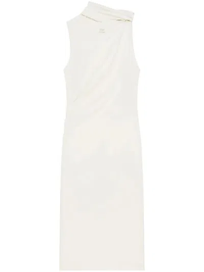 Courrèges Courregès Sm Natural Draped Crepe Dress In Multi