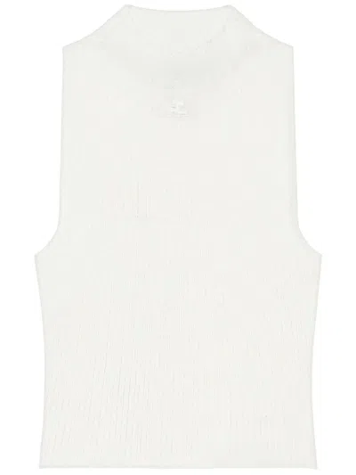 Courrèges Courregès Sm Natural High Neck Top In White