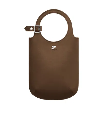 Courrèges Small Holy Tote Bag In Brown