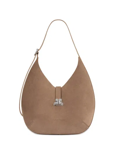 Courrèges Small Logo-plaque Shoulder Bag In Blue