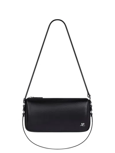 Courrèges Small Three Sixty Shoulder Bag In Black