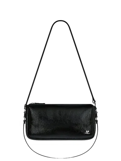 Courrèges Small Three Sixty Shoulder Bag In Black