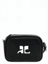 Courrèges Smooth Leather Crossbody Bag With Prominent Logo In Black