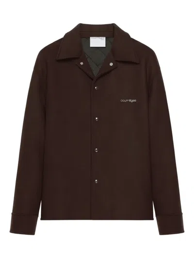 Courrèges Snap-button Shirt Jacket In Brown