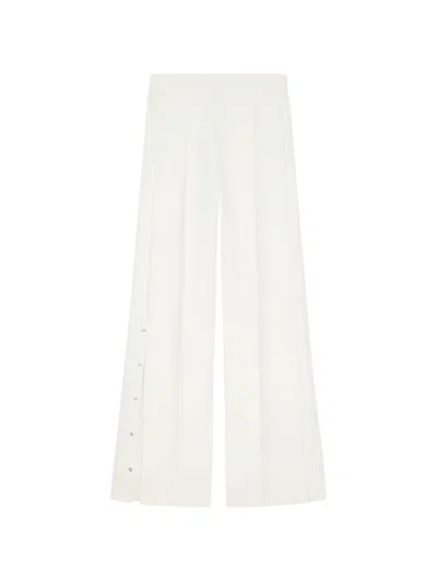 Courrèges Snap-button Twill Trousers In White