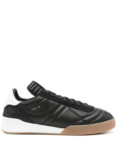 Courrèges Club 02 Leather Trainers In Black