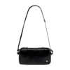 Courrèges Rectangular Shoulder Bag Glossy Finish Strap In Black