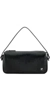 Courrèges Rectangular Shoulder Bag Glossy Finish Strap In Black