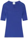 Courrèges Solar Light Rib Sweater In Blue