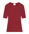 Courrèges Ribbed Cotton-merino Wool Crewneck Knitwear In Red