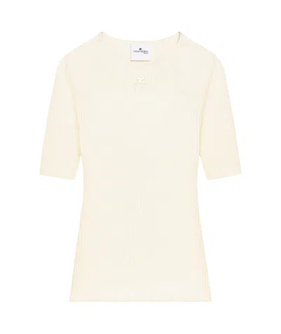 COURRÈGES COURRÈGES SOLAR CREWNECK SHORT-SLEEVED JUMPER