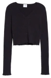 Courrèges Solar Light Rib Crop Cardigan In Navy