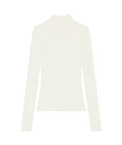 COURRÈGES PINKO SOLAR LIGHT RIBBED MOCKNECK JUMPER