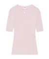 Courrèges Ribbed Cotton And Wool-blend Sweater In Pink