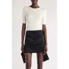 Courrèges White Ribbed Sweater In Cotton And Wool In Black