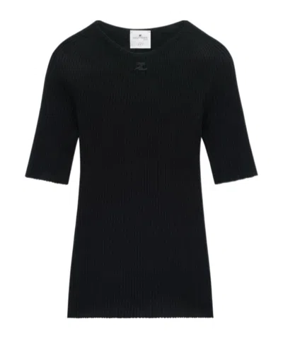 COURRÈGES COURRÈGES SOLAR CREWNECK SHORT-SLEEVED JUMPER