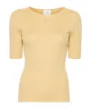 Courrèges Solar Logo-patch Ribbed Top In Nude