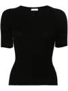 Courrèges Solar Ribbed Sweater In Black