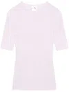 Courrèges Logo-embroidered Cotton-blend Top In Pink