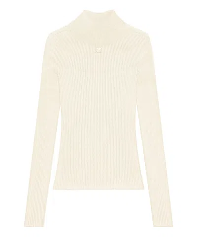 Courrèges Solar Roll-neck Sweater In Beige