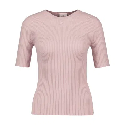 Courrèges Solar Ss Sweater In Pink