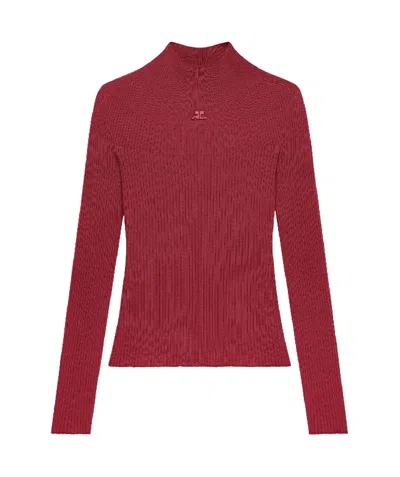 COURRÈGES COURRÈGES LONG-SLEEVE RIBBED TOP