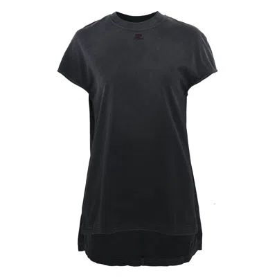 Courrèges Solarized Oversized T-shirt In Black