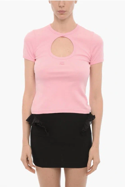 Courrèges Cut-out T-shirt In Pink